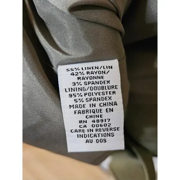 Calvin Klein Linen Blend Classic Blazer Size 2 - Picture 5 of 8